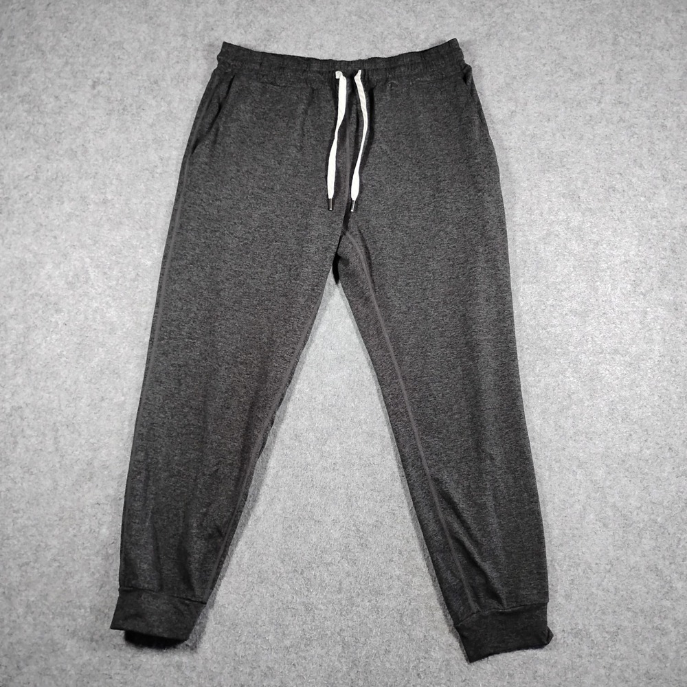 Vuori Mens Performance Jogger Pants Charcoal Heather Gray Drawstring Small